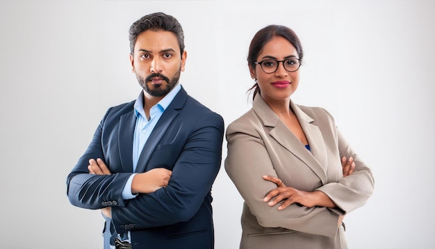 Indian young business couple in corporate attire