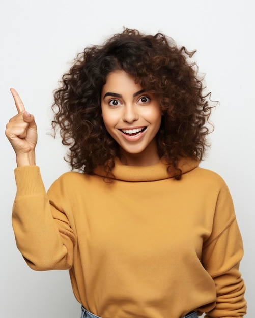 Indian Young Women Pointing finger