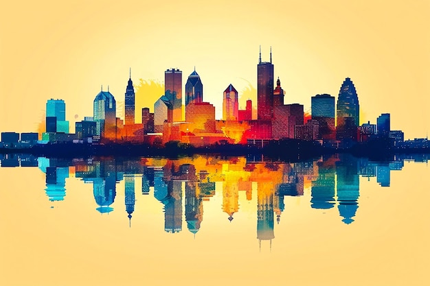 Indianapolis abstract vector skyline illustration