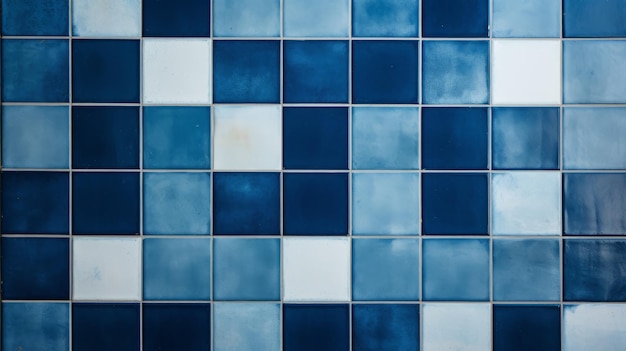 Photo indigo tile wall dark blue and white squares for playroom floor