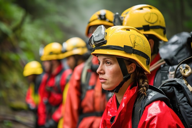 Photo individuals involved in emergency response and disaster relief like flood after a storm