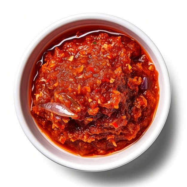 indonesia chili sambal sauce isolated on white background