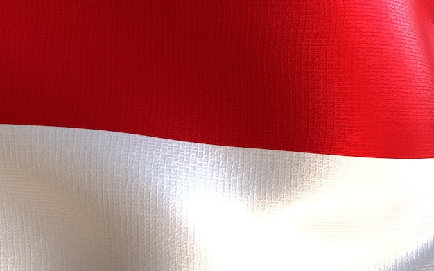 Indonesia flag 3d render with texture