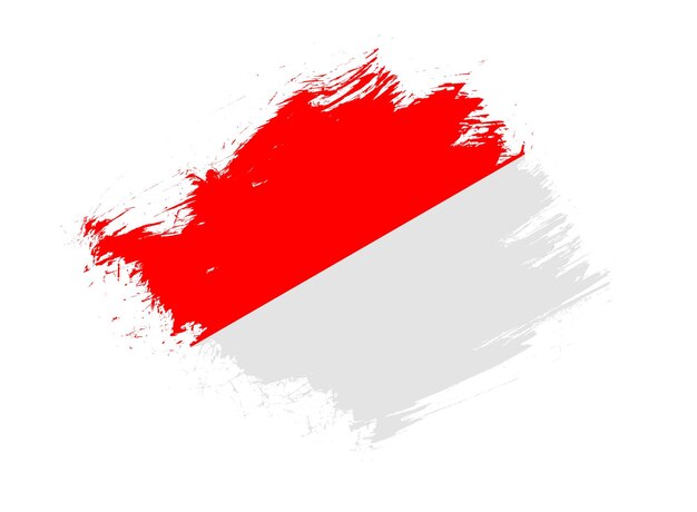 Indonesia flag with abstract paint brush texture effect on white background