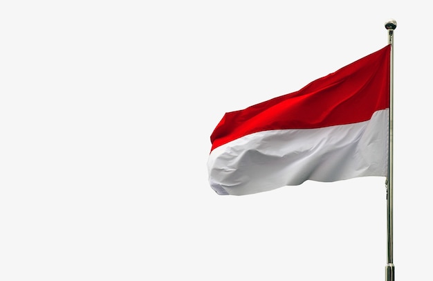 Indonesia and Monaco national flag isolated on white background