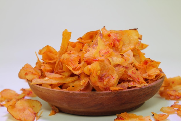 Indonesian food made of spicy cassava chips