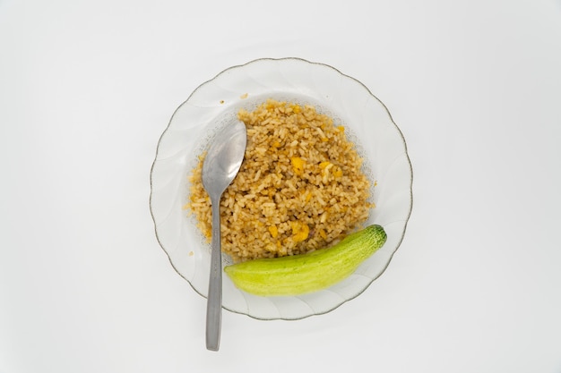 Indonesian fried rice food on white background