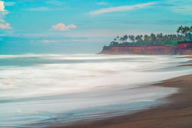 Indonesian natural scenery with beautiful beaches in the morning