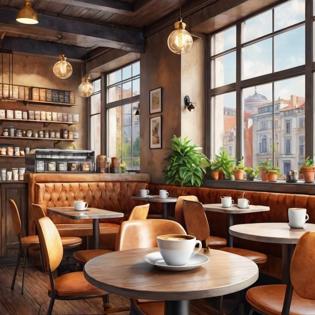 Indoor Bliss Savoring Serenity in a Cozy Coffee Haven