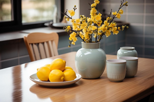 Indoor comfort Scandinavian kitchen table elegance