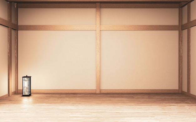 Indoor empty room japan style. 3D rendering