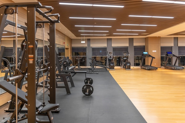 Indoor fitness equipment in hotel gyms