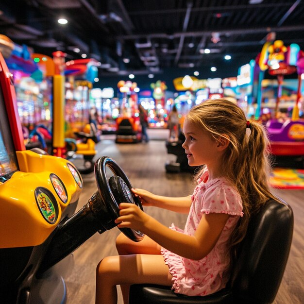 Photo indoor fun center with diverse entertainment options for kids