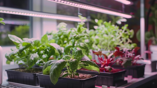 Indoor Herb Garden Under Grow Lights