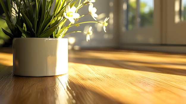 Indoor Plant Basking in Warm Sunlight