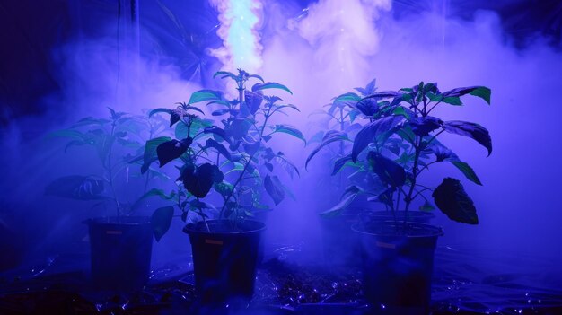 Indoor Plants Under Blue Light