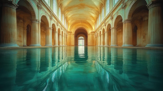 Indoor Pool with Columns