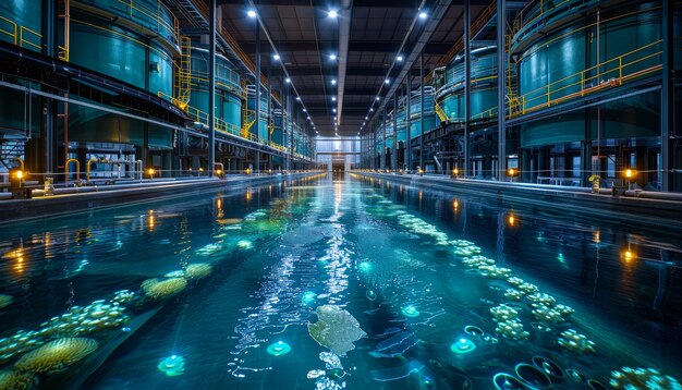 Photo indoor pool with coral reef exhibit