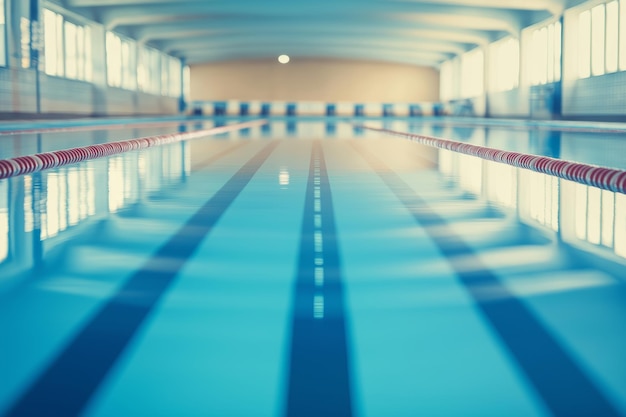 Photo indoor swimming pool for competition and recreation a top view of health and enjoyment