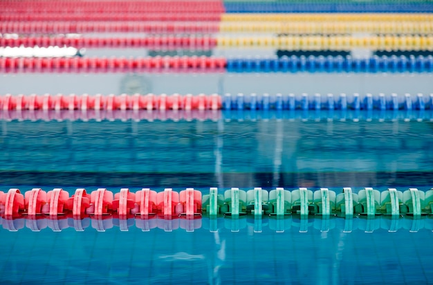 Indoor Swimming Pool and Lane on water surface for Sport outdoor