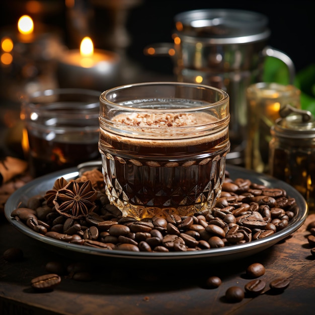 Indulge in Delight Coffee Glass Infused with Nutty Aromas