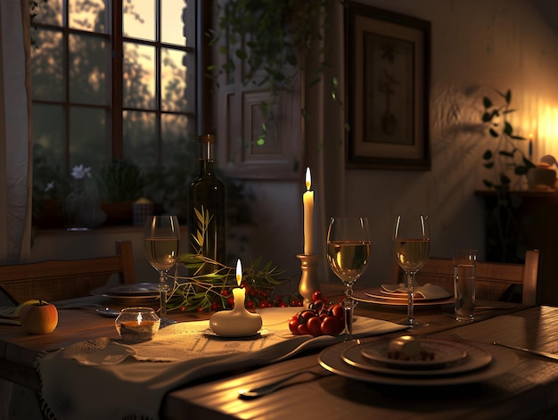 Indulge in the romance of candlelight photorealistic