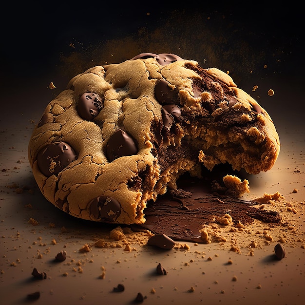 Indulge in the Sweetness of Freshly Baked Chocolate Cookies AI Generative