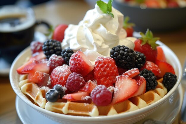 Indulgent Belgian waffle cream Generate Ai