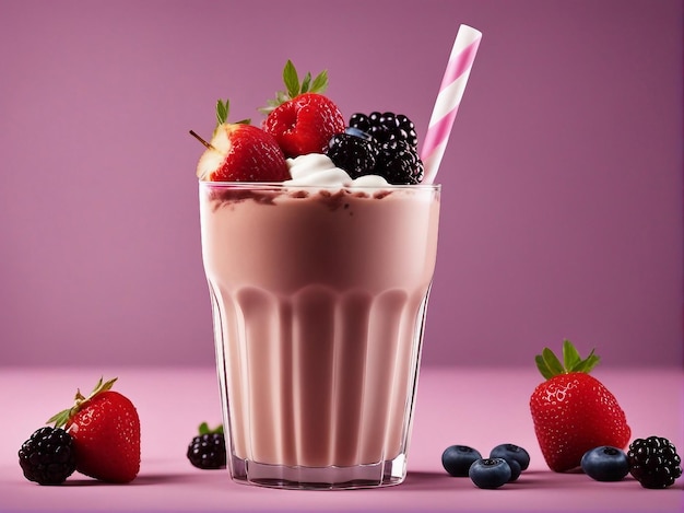 Indulgent milkshakes desserts sweet chocolate berry fruits creamy refreshments