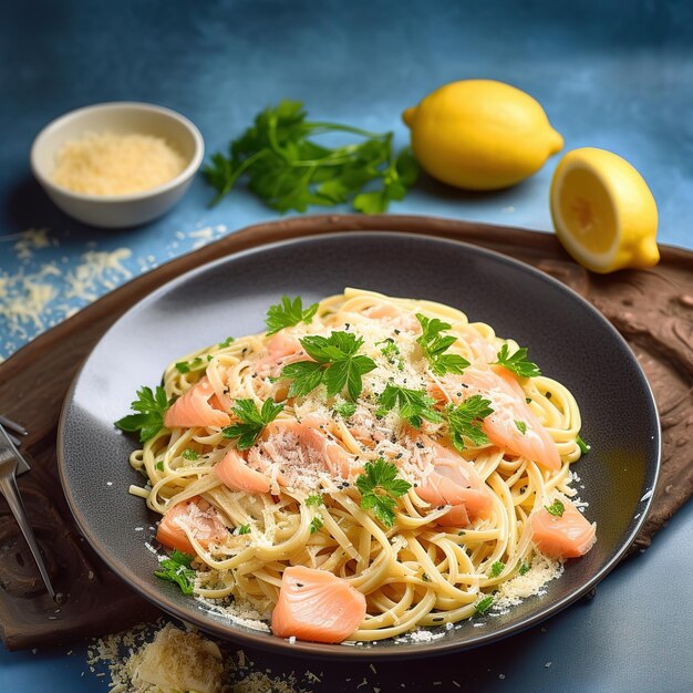 indulgent smoked salmon pasta with organic spaghetti