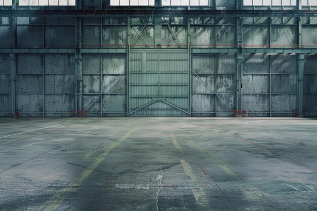 Industrial Building with Security Door and Empty Space