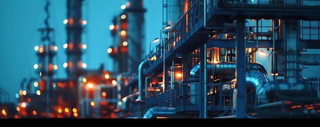 Industrial Complex Nighttime 3D Illustration