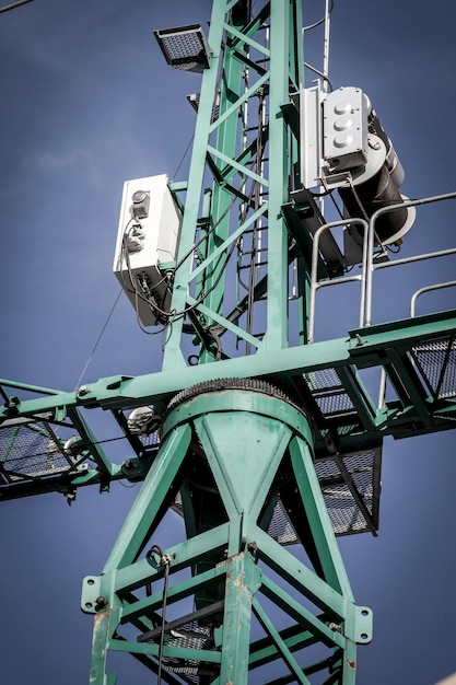 Industrial Crane, under construction building, machine