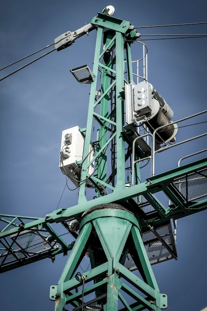 Industrial Crane, under construction building, machine