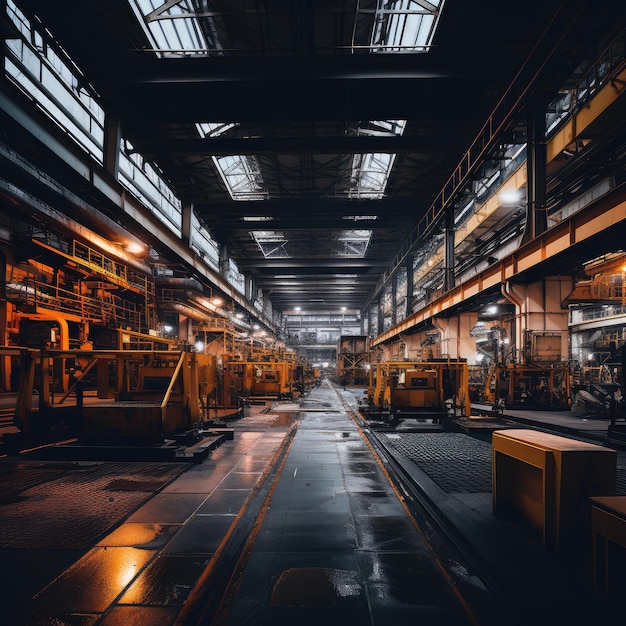 an industrial factory's interior