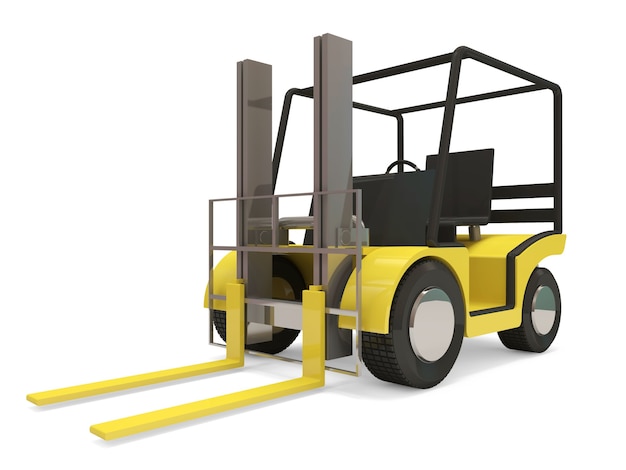 Industrial Forklift on white background