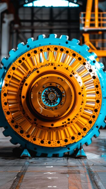 Photo industrial gear in a factory setting