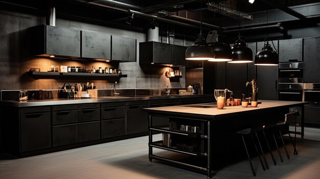 Industrial kitchen dark