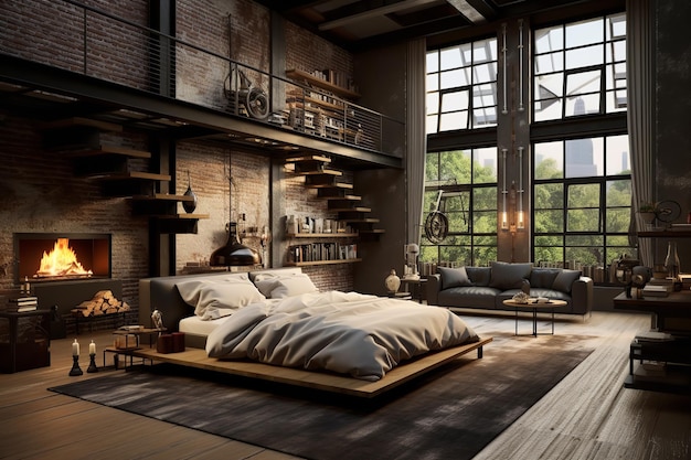 Industrial Loft Bedroom Design Interior Design