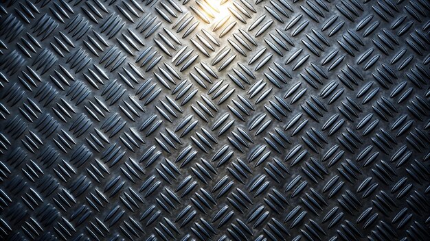 Photo industrial metal texture with light reflection a closeup of a diamond plate metal surface wi