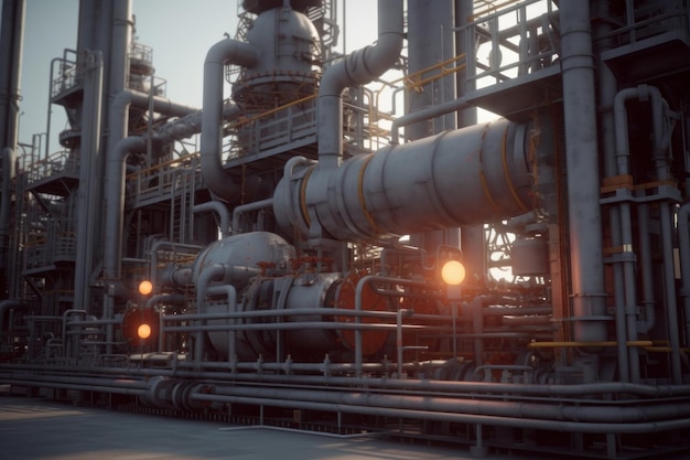 Industrial oil refinery plant Generate Ai