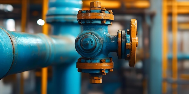 Industrial Pipes and Valves in Mechanical Setting