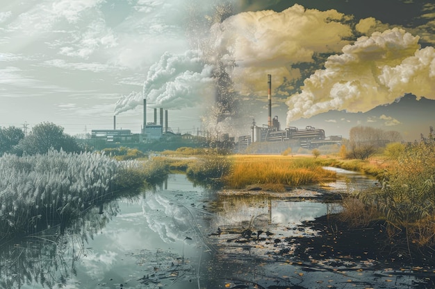 Industrial pollution and nature