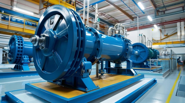 Photo industrial pump equipment in modern manufacturing facility