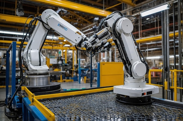 Photo industrial robotics streamlining complex manufacturing operations