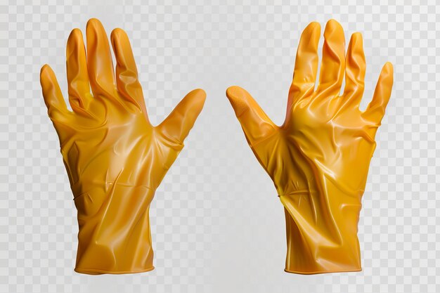 Industrial Rubber Gloves Isolated In Transparent Background