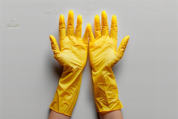 Industrial Rubber Gloves Isolated In Transparent Background