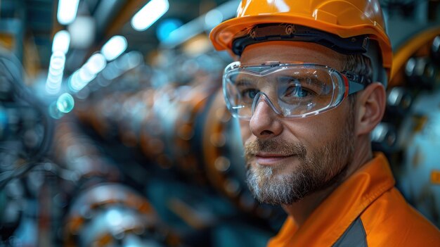 Photo industrial worker in safety gear