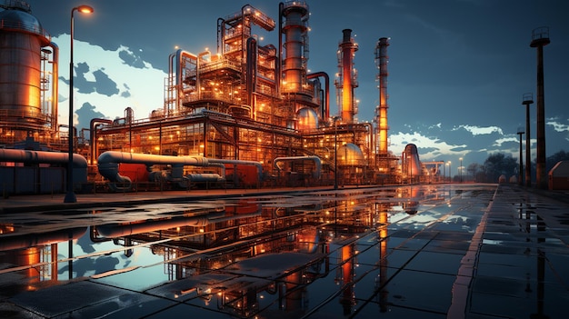 Industrial zone The equipment of oil refining Generative Ai