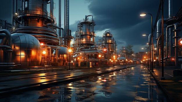 Industrial zone The equipment of oil refining Generative Ai